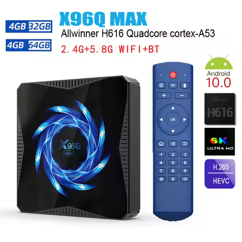 X96Q MAX Smart TV Box Android 10 TV BOX Allwinner H616 4GB 32GB/64GB 2.4G 5G Dual WiFi BT HDR 3D Med
