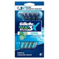 [East Malaysia] Gillette Blue3X Flexi COOL Disposable Razor, 4 pack