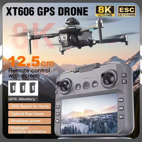 XT606 MAX 3 battery Drone 4k 8K HD Professional Camera FPV Wish Screen Drone 360° Obstacle Avoidance