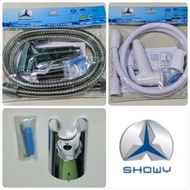 Showy Chrome Bidet Spray c/w female hose and bracket, white Bidet Spray c/w flexible hose & holder, 