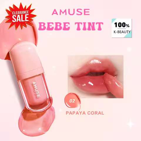[ClearanceSale] AMUSE BEBE TINT 02 PAPAYA CORAL 3.8g,Smooth Application,Moisturizing & Non-Drying,Ko