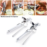KANGNAI Food Can Opener, Manual Stainless Steel Tin-Opener, Portable Multifunctional Bottle Opener F