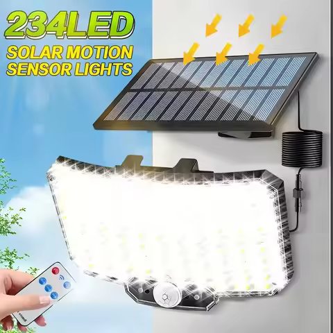 Solar Lights Outdoor 100/234LED 3 Modes Motion Sensor Flood Lights with Remote IP65 Waterproof Secur