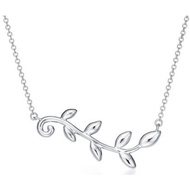 Picasso Series 18K Rose Gold Olive Leaf Branch Necklace