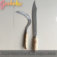 Paling Hemat Paket Alat Berladang Isi 2 Pcs Sabit Dan Golok Bahan Baja Asli Jaminan Isi Lengkap - Ar