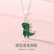 Timeswind phim hoạt hình dễ thương men xanh khủng long bé nhỏ nữ S925 Vòng cổ bạc