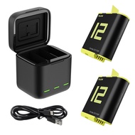 Telesin Gopro Hero 9 10 11 12 Battery And Charger With 3 Slots To Charge 3 Batteries At The Same Time And Quick Charge