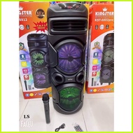 ◹  ☾ KINGSTER KST-8812 Portable Wireless Bluetooth Speaker with Wireless Mic and Remote Control - E