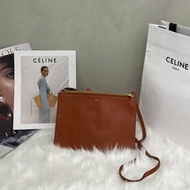 CELINE Trio多隔層斜背包 - 焦糖棕