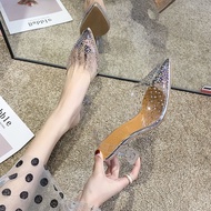 Women High Heels Crystal High Heels 3.2 Inch Glass High Heels 34~42 Inch