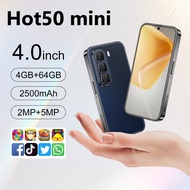 【Hot Sale】4G Business Portable Mini Phone Hot50 Mini 4.0 inch Handphone Memory 4+64GB Cheap Mini Sma
