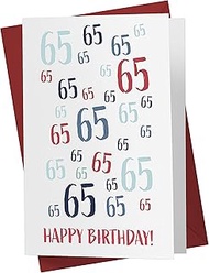 65th Birthday Card - Just A Number 65th Anniversary Card For Brother, Sister, Dad, Mom, Boyfriend, G