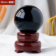 全城熱賣 - 天然黑曜石擺件-水晶球擺飾 桌上玄關擺設【8cm+底座】1件