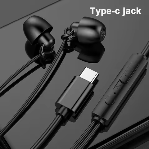 New Type-C Wired Sleep Headphones In-Ear Headphones with Mic Hands-Free Earbuds for Xiaomi Mi Redmi 