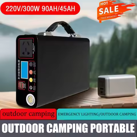 300W 220V Portable Power Station 45AH 90000mAh Power Bank Solar Generator LiFePO4 Battery Outdoor Ca