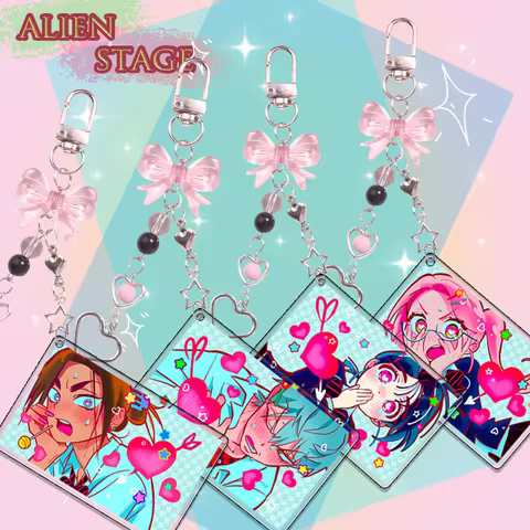 14cm ALIEN STAGE Keychain Pendant Car Key Chain Anime Acrylic Stand MIZI SUA TILL IVAN HYUNA LUKA Fa