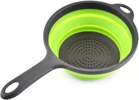 Silicone Collapsible Colander Vegetable Fruit Washing Strainer Drainage Basket Round Drainer Bowl Fo
