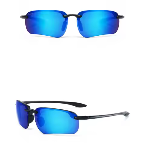 Maui Jim European and American cross-border classic frameless TR frame sunglasses, retro toad mirror
