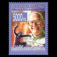 Guinea British Sci-Fi Novelist Clark Movie 2001 Space Odyssey Ape Taishan Stamps 1 New