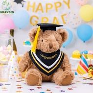 SHANLIN Doctor Bear Doll, Soft Stuffed Graduation Season Bear Plush Toy, Cartoon Doctoral Cap Cute 2
