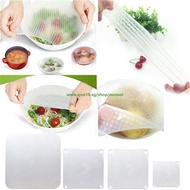 N655-A 2015 HOT 4pcs/set  Reusable Multifunctional Wrap Seal Cover Stretch Silicone Cling Film Kitch