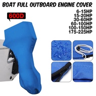 600D Boat Full Outboard Engine Cover Engine Motor Covers Protector Blue For 6-225HP Waterproof