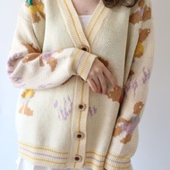 BIG BROWN TEDDY CARDI KOREAN CARDIGAN SWEATHER KOREAN SWEATER WOMEN PREMIUM KNIT MATERIAL