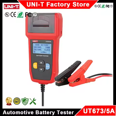 UNI-T UT673A UT675A Automotive Battery Tester Digital Checker with Printer Professional 12V 24V Car 