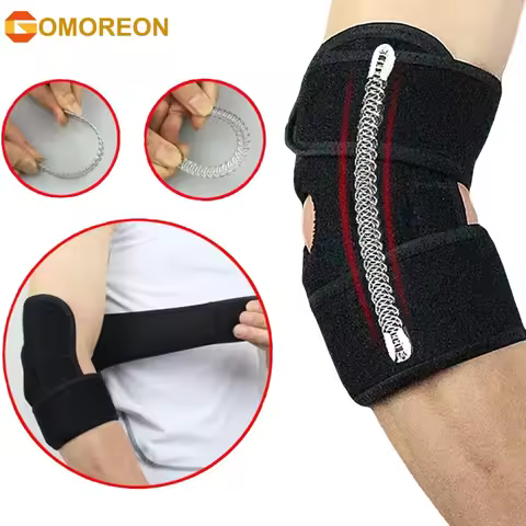 1Pcs Adjustable Elbow Support with Dual Stabilizers, Elbow Brace Breathable Training Elbow Wrap Arm