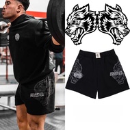 กางเกงขาสั้นผ้าผสมคอตตอน DARC Wolf Head ทรงหลวม ระบายอากาศได้ดี สำหรับเล่นบาสเก็ตบอลและออกกำลังกาย ฤ