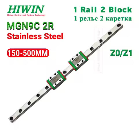 HIWIN MGN9C Linear Guide Rail 2 Blocks Z0 Z1 Preload Stainless Steel