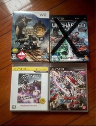 多款遊戲碟 PS3 /Will 機動戰士 高達 Gundam /Uncharted 1&2 / Monster Hunter 3 魔物獵人3