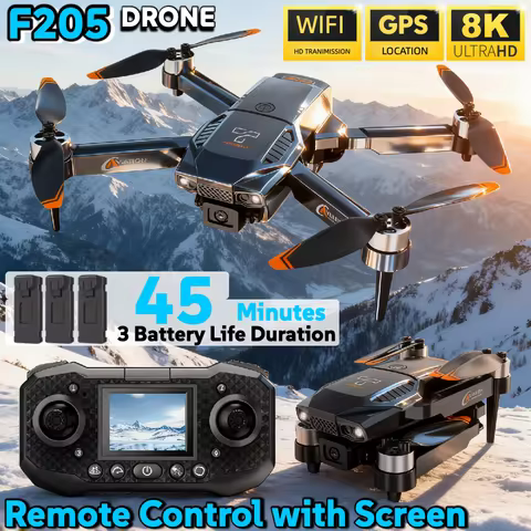 For Xiaomi F205 Professional RC screen Drone 8K Dual Camera 5G WIFI Smart Obstacle Avoidance FPV Bru