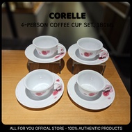 [CORELLE] Pink Daisy 4-Person Coffee Cup Set, 180ml