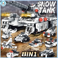 8in1 WW2 Military Tank Model Building Blocks DIY Bricks Kids Construction Toys Gifts for Boys Adult