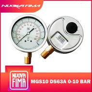 "NUOVA FIMA" PRESSURE GAUGE 2.5" 0-10 BAR (145PSI) | เกจวัดแรงดัน หน้าปัด 2.5" เกลียวทองเหลืองออกล่า