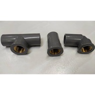 15mm PVC P/T  Tee, Elbow PVC Pipe Fitting With Brass Thread