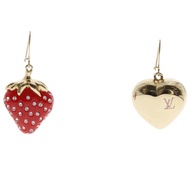 LOUIS VUITTONBoucles de Reilles Fraises 草莓耳環 M64922 樹脂 x 水鑽 法國製造 粉紅色心形 約 13 克 女士 [二手]