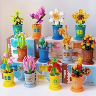 Decool mini assembly puzzle toy 4-Season Mini Flower Pot 12-month flower pot with many lovely models