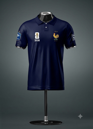 Jersey Polo Prancis Navy Premium / Kaos Kerah Sepakbola France Custom / Kaos Polo Jersey Perancis Ba
