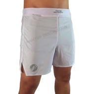 Fighter Destination BASIC II White Fight Shorts MMA Muaythai BJJ Boxing Kickboxing Combat Crossfit