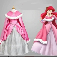 Princess Ariel Mermaid Costume Set Premium Pink Robe for Adults