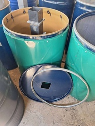 ถังเผาถ่าน เตาเผาถ่านไรควัน หุ้มฉนวน 200 ลิตร