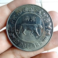 koin Singapore 10 dollar 1986 shio macan