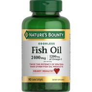 Nature's Bounty Odorless Fish Oil, Each Serving Contains 1200mg Omega-3, Contains EPA and DHA, Suppo
