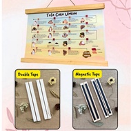 GANTUNGAN A3 Landscape Magnetic Tape Wooden Poster Hanger | A2 Portrait | Aesthetic Frame Magnetic H