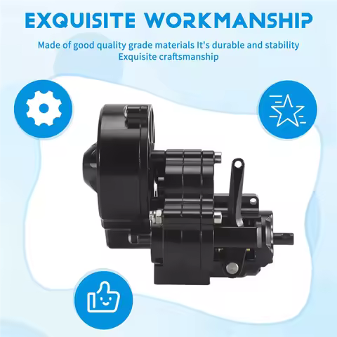 B05C-Metal Complete Gearbox Transmission Box With Dig Gear 1 Speed For 1/10 RC Crawler Car Axial SCX