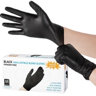 NIKKY NEW100PCS Examination GLOVES VINYL/NITRILE BLEND disposable gloves WHITE Black PVC Powder Free