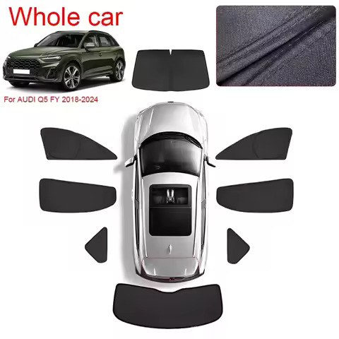 Car Black Windows Privacy Sunshade Anti-UV Heat Insulation For Audi Q5 FY 2018-2024 Protect Cover In