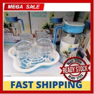 MAMA SET 6PCS JUG Glass + GELAS KACA CANTIK